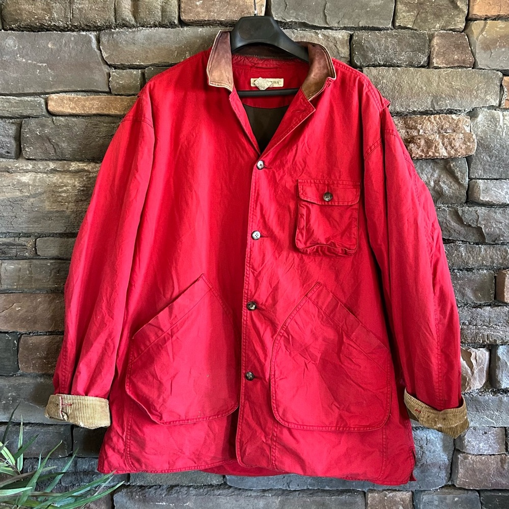 Banana Republic Red Jacket with Brown Corduroy Collar